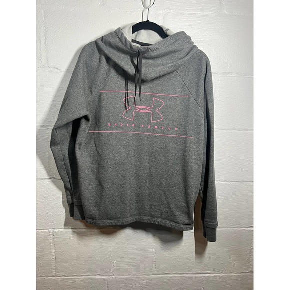 Under Armour Tops - Under Armour Gray Loose‎ Hooded Sweatshirt Womens Sz Large